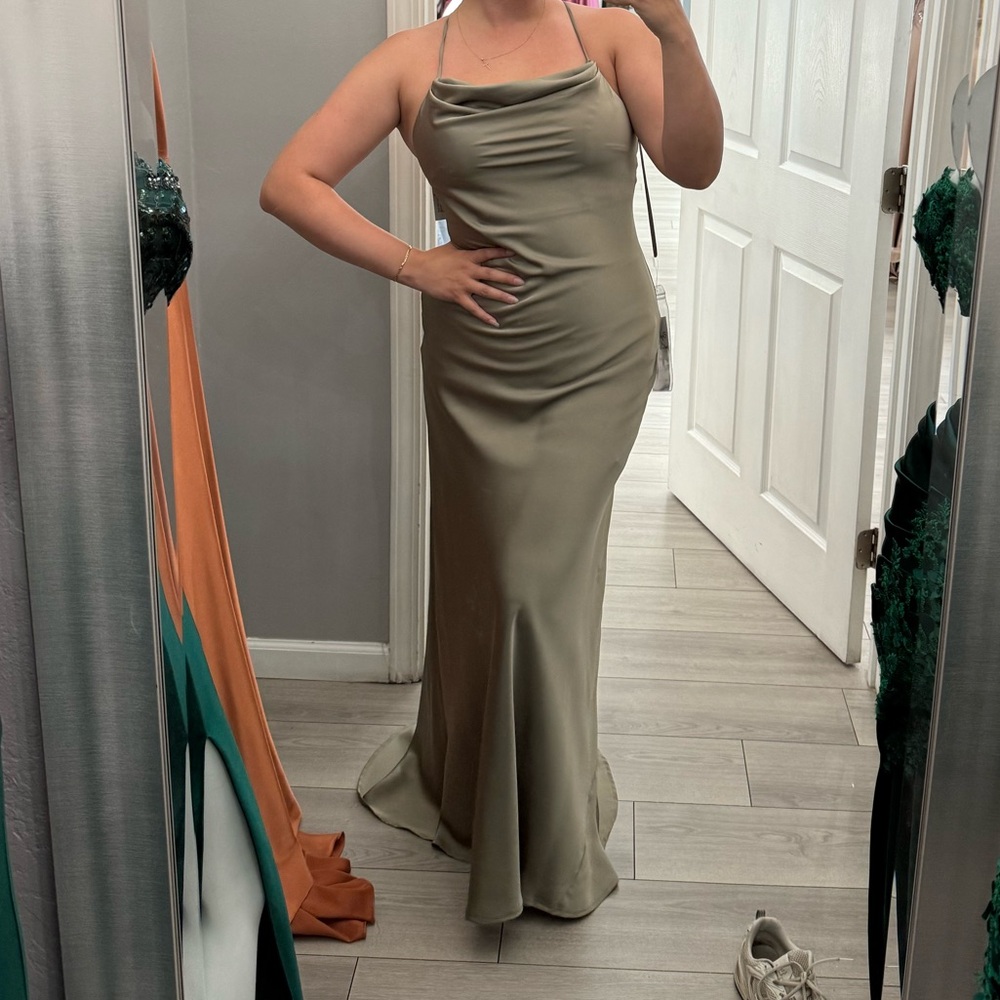 Elegant Olive Green Women's Dress